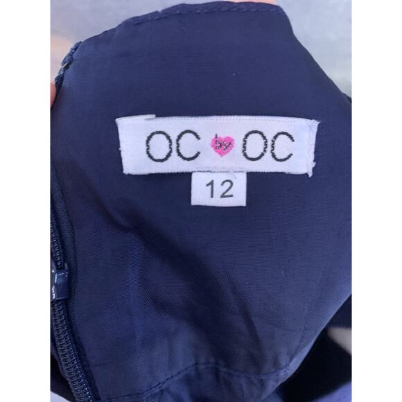 OC By OC Navy Flowered Sundress, Modern Print, Women’s Size 12, Summer Frock - Picture 9 of 13